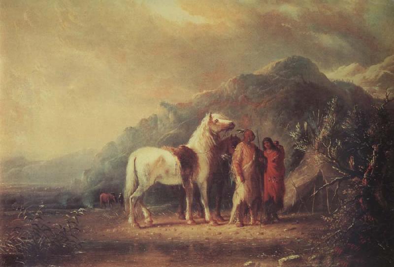 Alfred Jacob Miller Sioux camp Scene